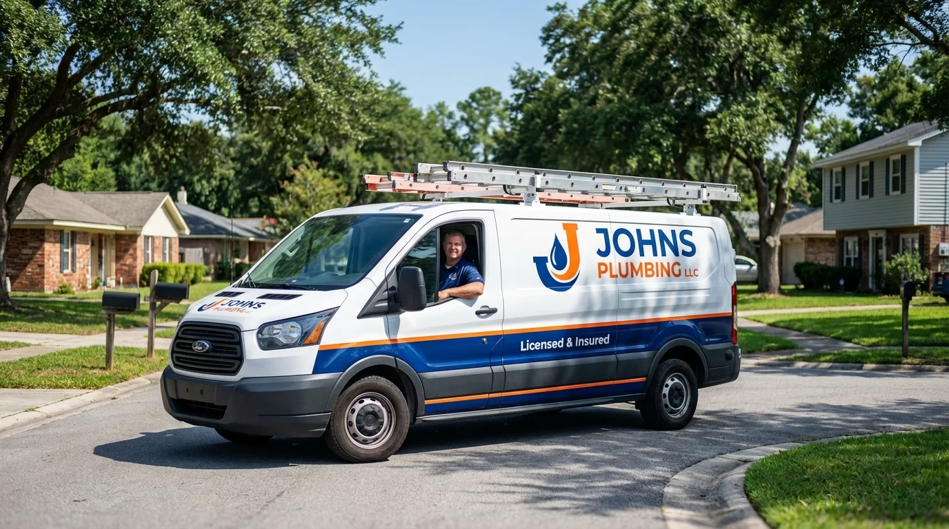 Johns Plumbing LLC service van in Marysville, MI